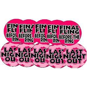  of 10 FINAL FLING BEFORE THE RING / LAST NIGHT OUT (5 of each design 