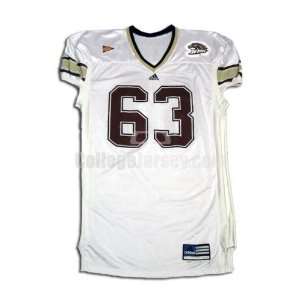  White No. 63 Game Used Western Michigan Adidas Football 