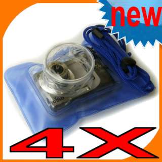Blue Waterproof Digital Camera Pouch Dry Bag Beach case SKI Swimming 