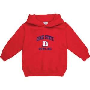 Dixie State Red Storm Red Toddler/Kids Bowling Arch Hooded Sweatshirt 