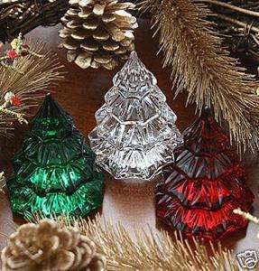Waterford Crystal Christmas Trees Mini Emerald Green Ruby Red Clear 