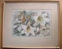 Harold M. Young, Vintage Floral Watercolor, Fine Art  
