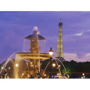  Place De La Concorde and the Eiffel Tower in the Evening 