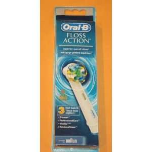  3 Oral B Floss Action Brush Heads Triumph Toothbrush 100% 