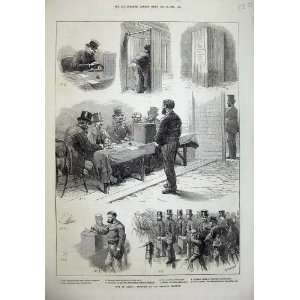  1873 Taunton Election Ballot Men Voter Guildhall Print 