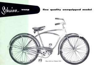 1955 SCHWINN WASP BICYCLE BIKE WITH ORIGINAL HEADLIGHT AND SPEEDOMETER 