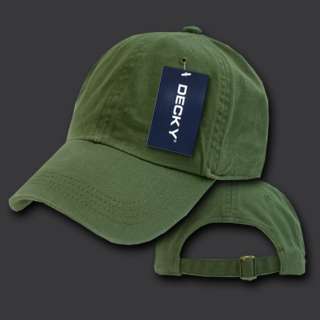NEW Washed Cotton OLIVE GREEN Baseball Polo CAP HAT  