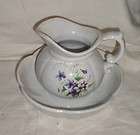 MCCOY POTTERY PITCHER AND BOWL BLUE FLOWERS 1974 EXCELLENT