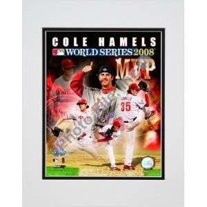 Cole Hamels 2008 World Series MVP Double Matted 8 x 10 Photograph 