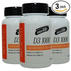 Nu life Bioactives D3 1000 I.u., 90 Count Bottle (Pack of 