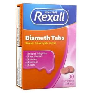  Rexall Chewable Bismuth Tablets, 30 ct Health & Personal 