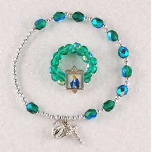 Miraculous St. Mary Mother of God Birthstone Stretch Emerald May 