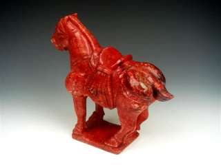 Blood Jade TANG Dynasty Style Standing War Horse  