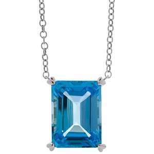    Amoro Tango Blue Topaz And 14kt White Gold Necklace Amoro Jewelry