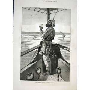  Indus River Steamer Ship Soundings Old Print 1876