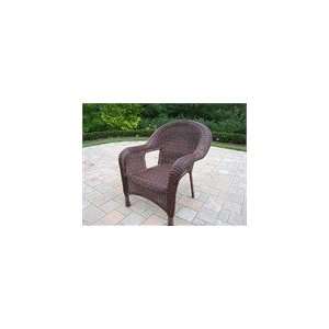   Oakland Living Resin Wicker Arm Chair in Coffee Patio, Lawn & Garden