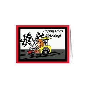  Drag Racing 97th Birthday Card Card Toys & Games