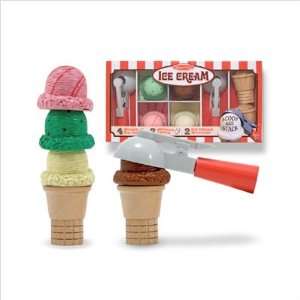    Deluxe Wooden Ice Cream Cones with Ice Cream Scoopers Toys & Games