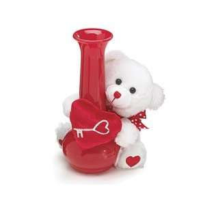  White Bear Vase Hugger Heart and Key 5.5 Plush [Toy 