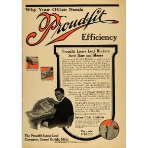  1917 Ad Proudfit Loose Leaf Binders Office Supplies WWI 