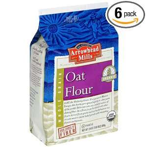 Arrowhead Mills Organic Oat Flour, Whole Grain, 24 Ounce Bags (Pack of 