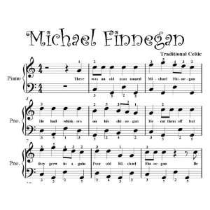   Michael Finnegan Big Note Piano Sheet Music Traditional Celtic Books