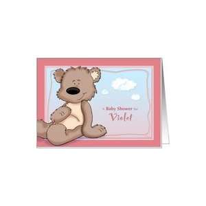  Violet   Teddy Bear Baby Shower Invitation Card Health 