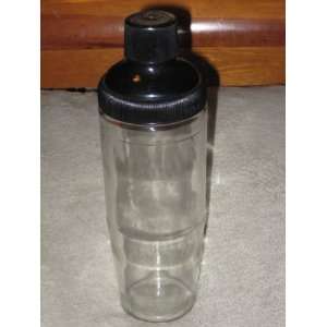 Vintage 60s Anchor Hocking 9 Inch Glass Cocktail Shaker with Black 