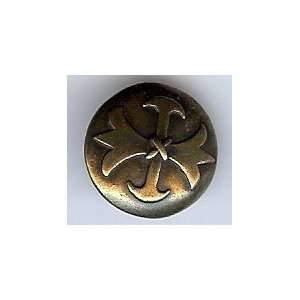  Musketeer (Fleur Di Lis) Button, Antique Brass 7/8 