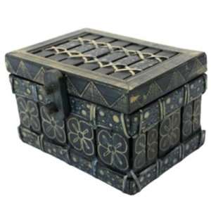  Blue Woven Rattan Bamboo Treasure Box