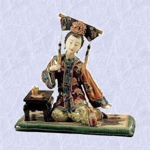  Asian Woman statue porcelain tea time sculpture New 