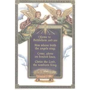  Jesus in Manger with Angels on High Christmas Cards with Scripture 