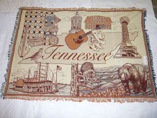 Tennessee the Volunteer State Icons Throw Blanket  