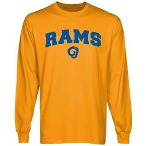  NCAA Angelo State Rams Gold Logo Arch Long Sleeve T shirt 
