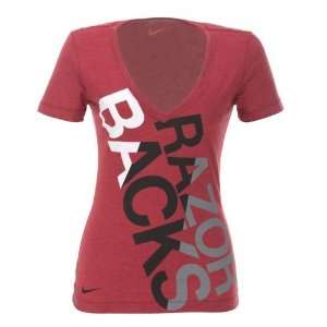  Nike Womens University of Arkansas Deep V Blended T shirt 