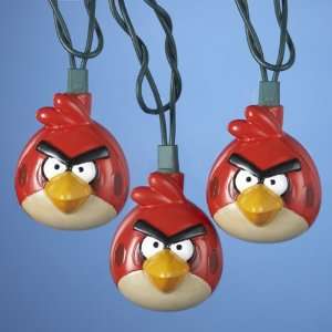  Set of 10 Red Angry Birds Game Christmas Lights