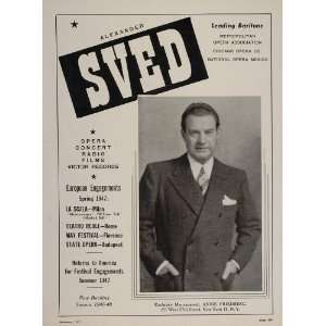  1947 Alexander Sved Baritone Annie Friedberg Booking Ad 