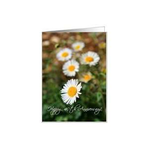  Happy 40th Anniversary Daisies Card Health & Personal 