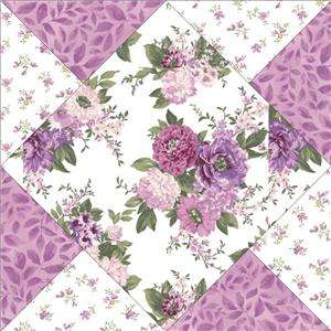 Northcott Beautiful Blossoms Rose Pink Lavender Violet Pre cut Quilt 