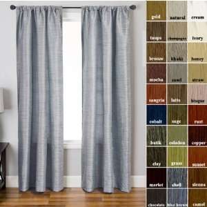  Arete Faux Silk Solid Striated Texture Curtain 96 Long 