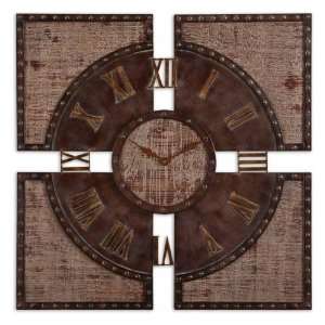  Uttermost 06679 Vestavia Clock in Textured Burnt,