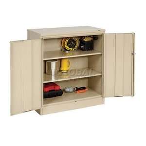  Counter High Metal Storage Cabinet 36x18x42 Tan Office 