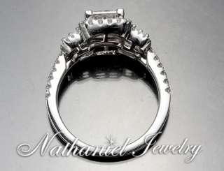 76 Ct Princess Cut Diamond Vintage Engagement Ring 14k White Gold
