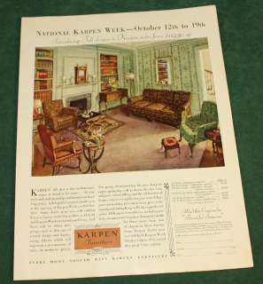 Vintage 1929 Karpen Furniture Ad National Karpen Week American Home 