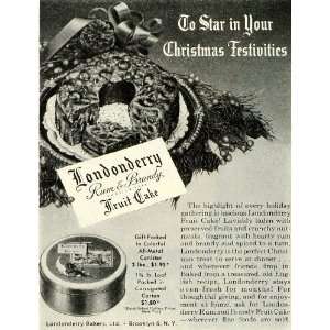 1945 Ad Londonderry Bakers Ltd. Brooklyn Rum & Brandy Fruit Cake 