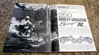 1962 Harley Davidson 250 Sprint H Motorcycle Original Ad  
