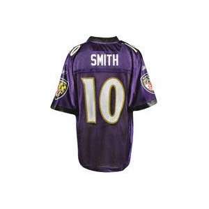Troy Smith Jersey Reebok Purple Replica #10 Baltimore Ravens Jersey 