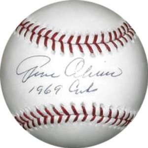  Gene Oliver Autographed MLB Baseball with 69 Cubs Sports 