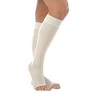Anti Embolism Knee High 18mm Open Toe, White, Large
