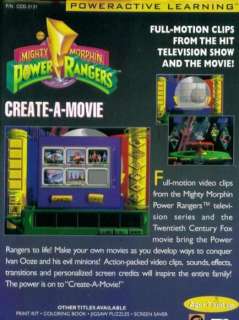 Power Rangers Create A Movie MAC CD video clips game  